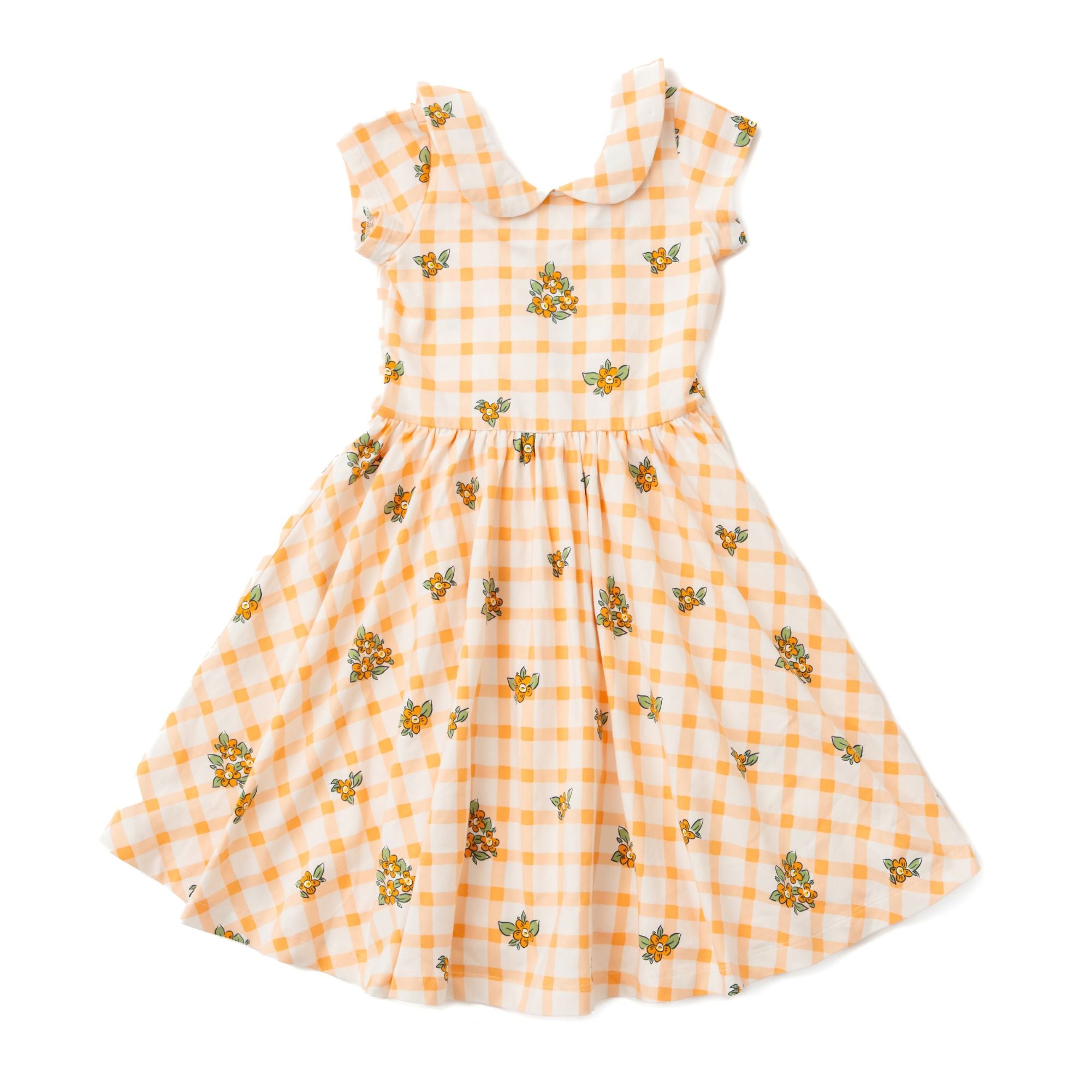 The Peter Pan Ballet Dress in Apricot Check Alice + Ames The Peter Pan Ballet Dress in Apricot Check Alice + Ames