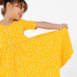 The Short Sleeve Ballet Dress in Zingy Petals