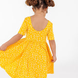 The Short Sleeve Ballet Dress in Zingy Petals