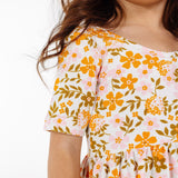 The Short Sleeve Ballet Dress in Blossom Bash