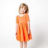 The Short Sleeve Ballet Dress in Persimmon