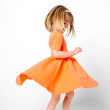 The Short Sleeve Ballet Dress in Persimmon