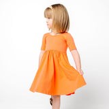 The Short Sleeve Ballet Dress in Persimmon