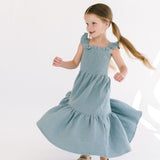 The Smocked Dress in Aegean Blue