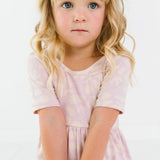 The Short Sleeve Ballet Dress in Desert Mirage