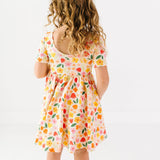 The Short Sleeve Ballet Dress in Petal Party