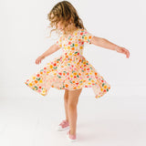 The Short Sleeve Ballet Dress in Petal Party