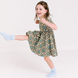 The Short Sleeve Ballet Dress in Midnight Bloom