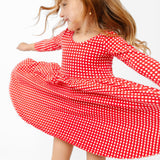 The Ballet Dress in Cranberry Grid