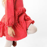 The Long Sleeve Juliet Dress in Cranberry Grid