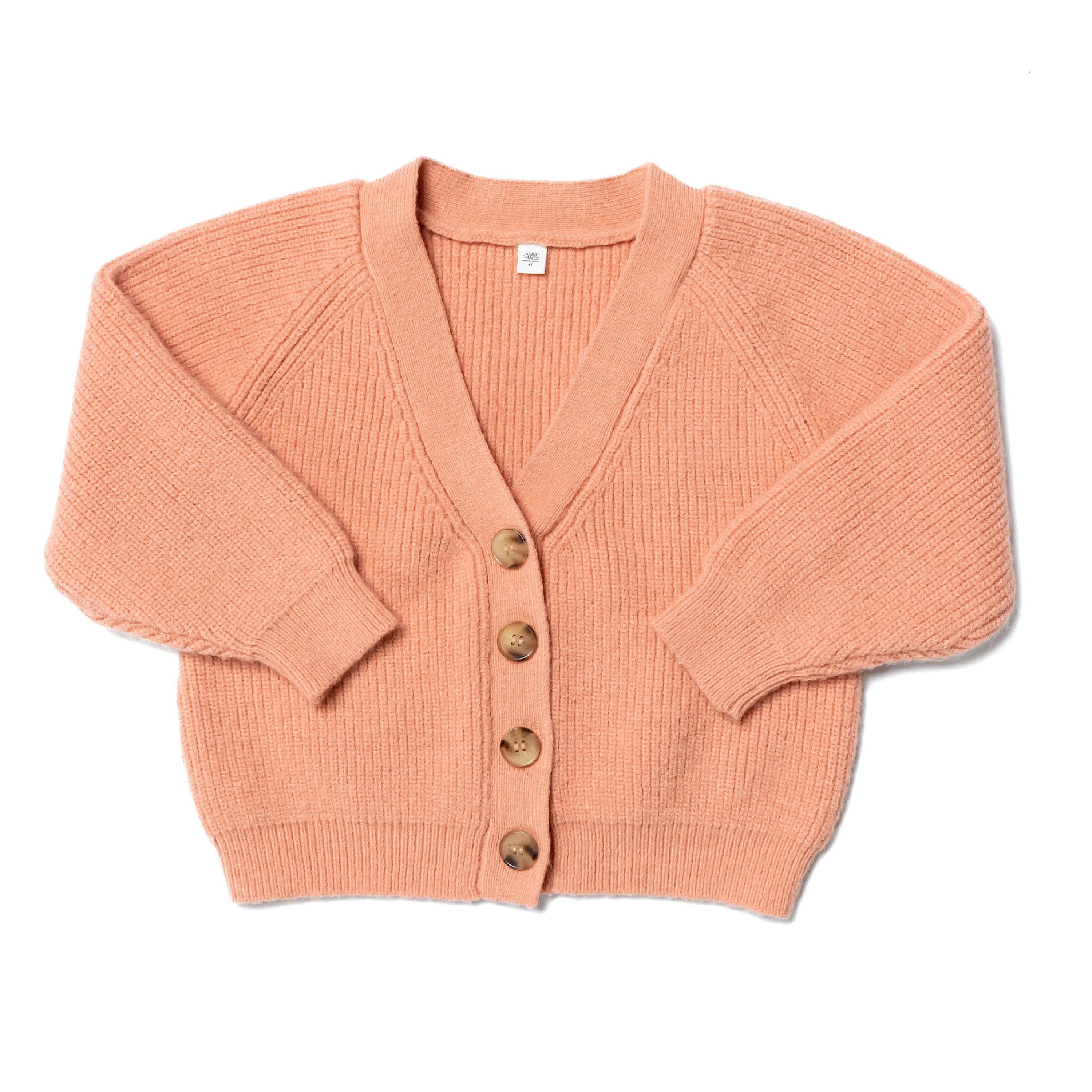 A.Jesdani Women's Soft Knit Cardigan Sweater - Long Sleeve Button Down Crew Neck In Rose, Plus Size 2X
