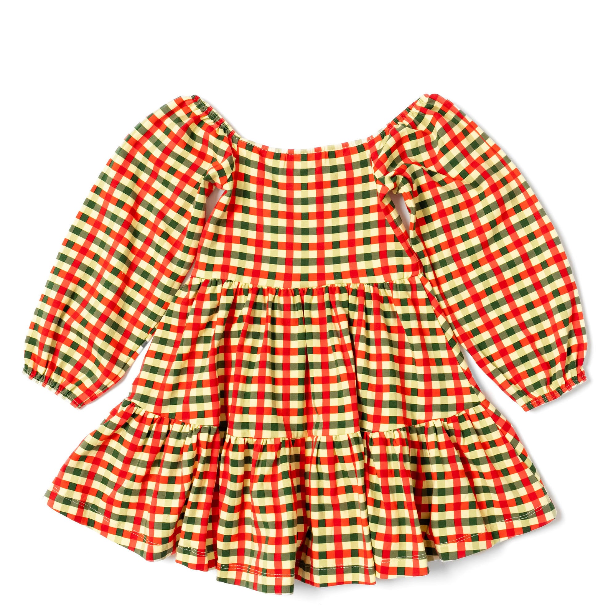 The Long Sleeve Juliet Dress in Cheery Check | 3T The Long Sleeve Juliet Dress in Cheery Check | 3T