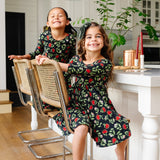 The Long Sleeve Peter Pan Dress in Crimson Glow