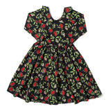 The Long Sleeve Peter Pan Dress in Crimson Glow
