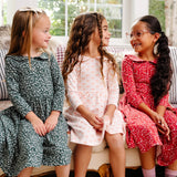 The Long Sleeve Peter Pan Dress in Pine