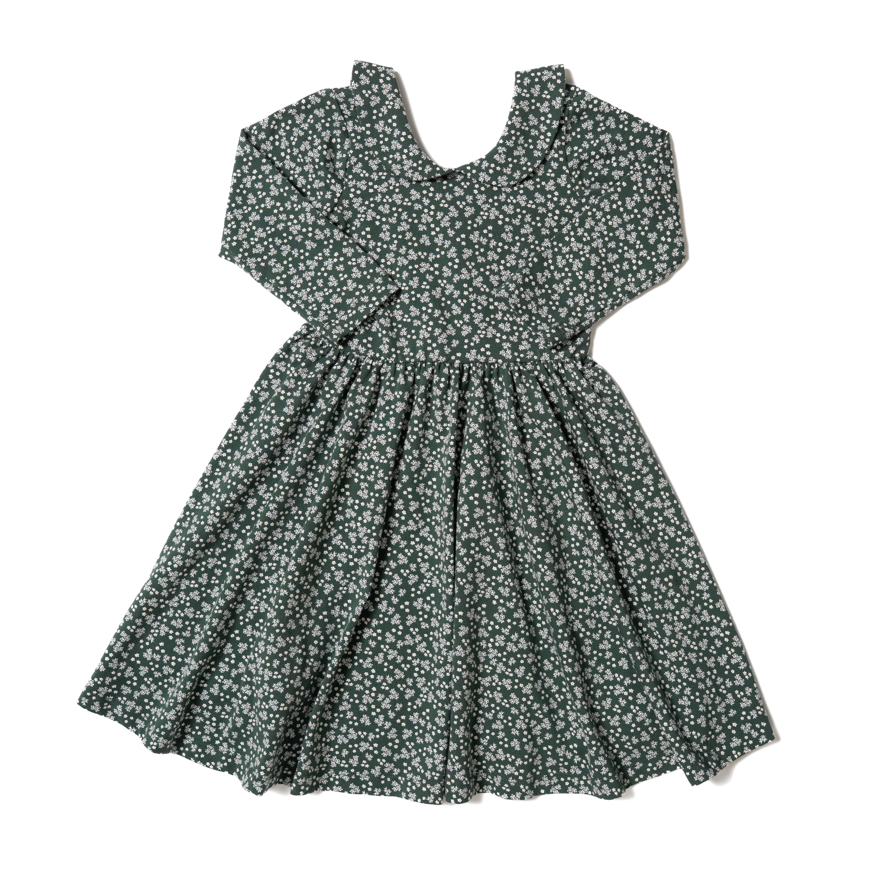 The Long Sleeve Peter Pan Dress in Pine