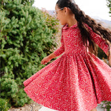 The Long Sleeve Peter Pan Dress in Sugar & Spice