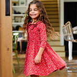 The Long Sleeve Peter Pan Dress in Sugar & Spice