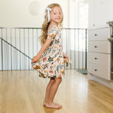 The Short Sleeve Ballet Dress in Herbal Study