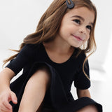 The Short Sleeve Ballet Dress in Ebony