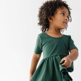 The Short Sleeve Ballet Dress in Forest
