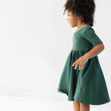 The Short Sleeve Ballet Dress in Forest