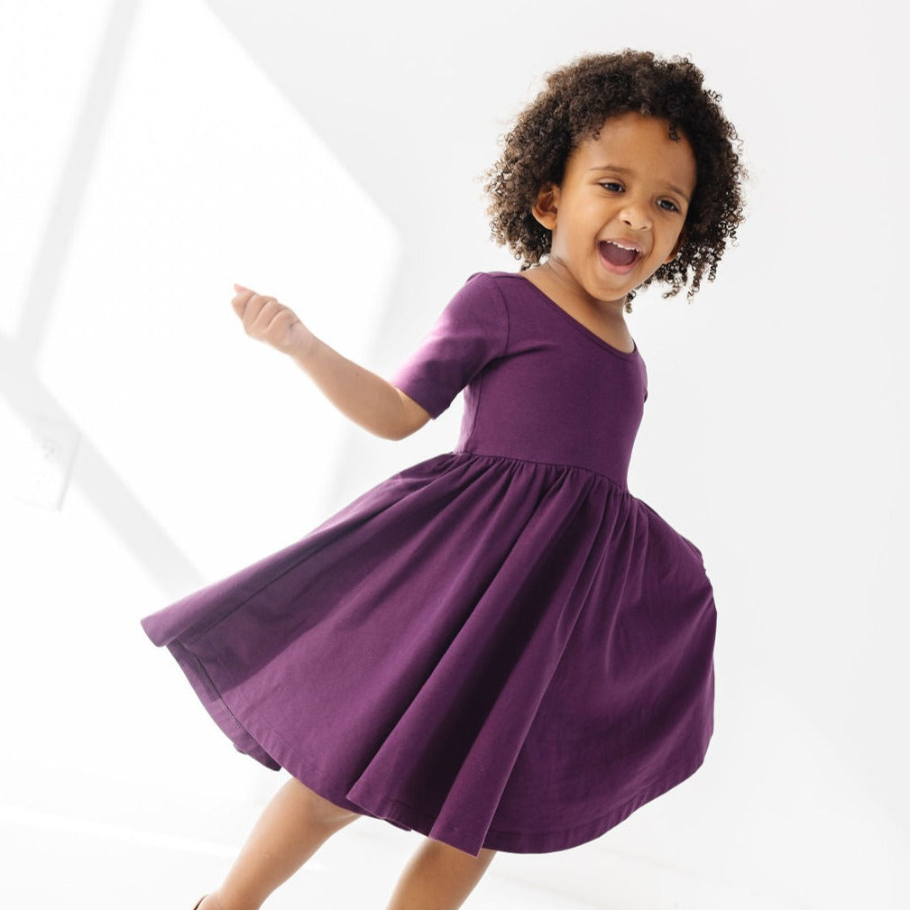 The Short Sleeve Ballet Dress in Plum – Alice + Ames