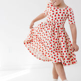 The Short Sleeve Ballet Dress in Apples