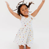 The Bow Tank Ballet Dress in Confetti Dot