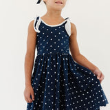 The Bow Tank Ballet Dress in Blue Stars