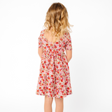 The Short Sleeve Ballet Dress in Poppy Floral