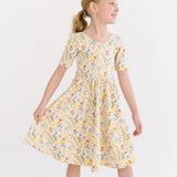 The Short Sleeve Ballet Dress in Spring Garden