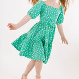 The Juliet Dress in Ditsy Green