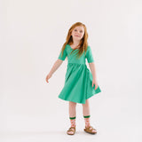 The Short Sleeve Ballet Dress in Mint Green