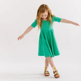 The Short Sleeve Ballet Dress in Mint Green
