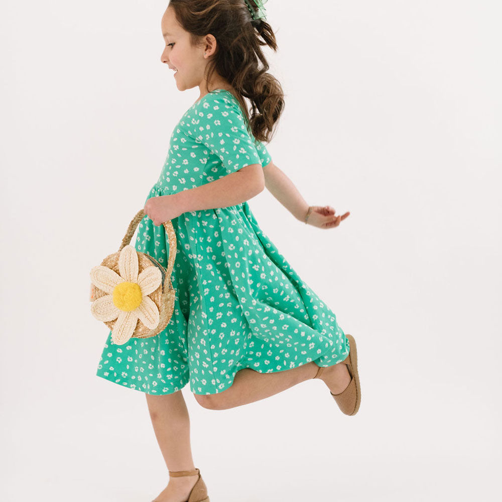 The Short Sleeve Ballet Dress in Ditsy Green – Alice + Ames