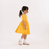 The Short Sleeve Ballet Dress in Gold