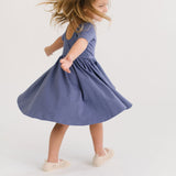 The Short Sleeve Ballet Dress in Blue Sea