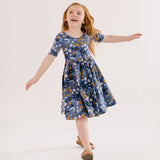 The Short Sleeve Ballet Dress in Underwater Florals