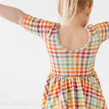 The Short Sleeve Ballet Dress in Summer Plaid