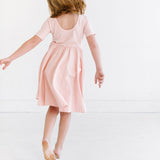 The Short Sleeve Ballet Dress in Blush