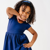 The Summer Sleeve Ballet Dress in Blueberry