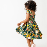 The Summer Sleeve Ballet Dress in Midnight Botany