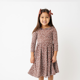 The Long Sleeve Peter Pan Dress in Autumn Ditsy