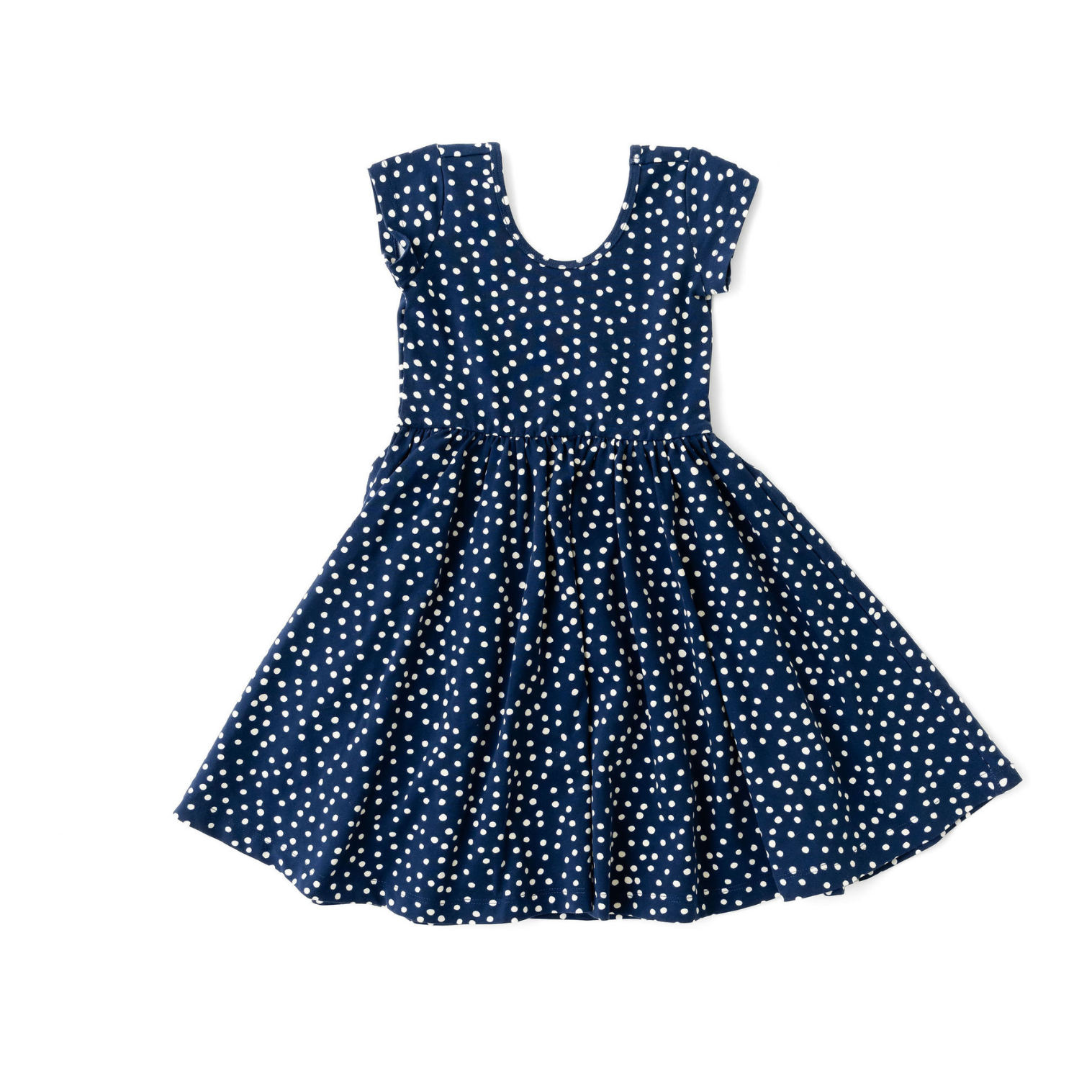 The Summer Sleeve Ballet Dress in Navy Dot 3T