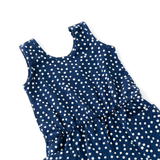 The Tank Shortie Jumpsuit in Navy Dot