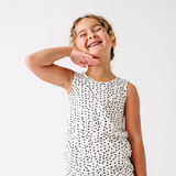 The Tank Shortie Jumpsuit in Ivory Dot