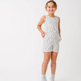 The Tank Shortie Jumpsuit in Ivory Dot
