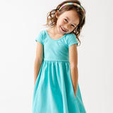 The Summer Sleeve Ballet Dress in Teal