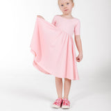 The Short Sleeve Ballet Dress in Tickled Pink